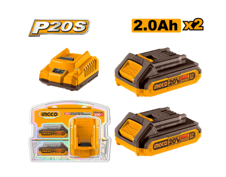 20V Lithium-Ion Battery And Charger Kit (2 x 2Ah Battery)